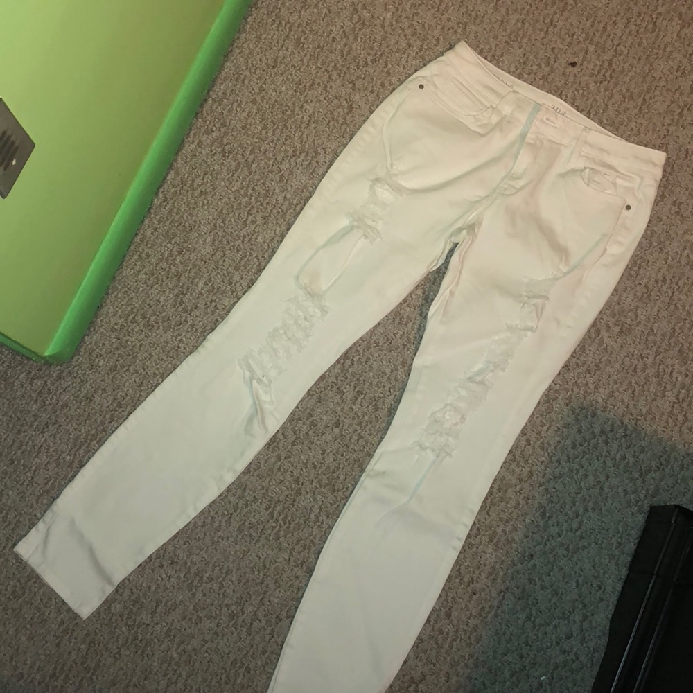 White Ana ripped jeggings